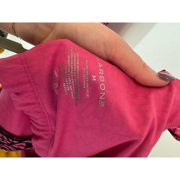 Carbon38 Pink and Black Leopard Print Joggers - Picture 4 of 9